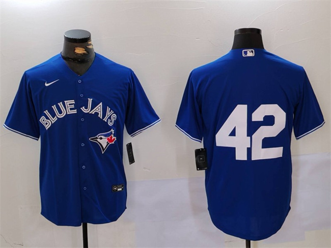 Men's Toronto Blue Jays #42 Jackie Robinson Blue Cool Base Stitched Jersey